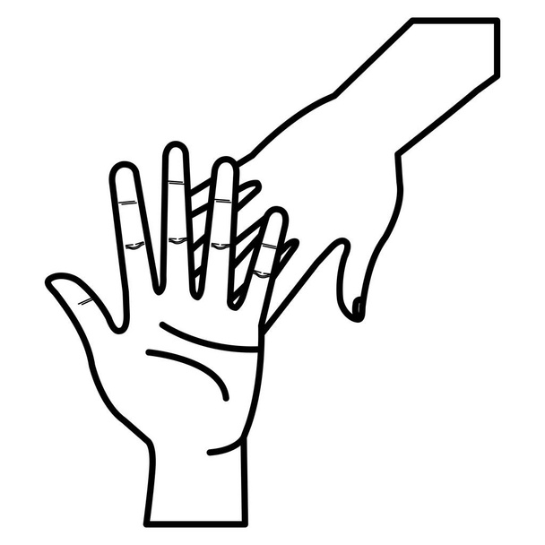 hands human touching icon - Vector, Image