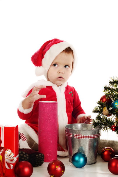 surprised little santa girl - Valokuva, kuva