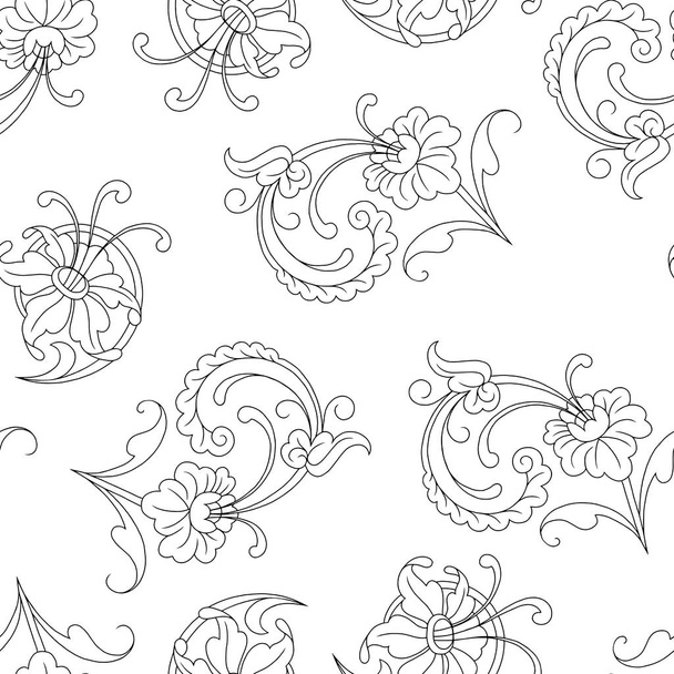 Abstract pattern black and whit doodle - Διάνυσμα, εικόνα