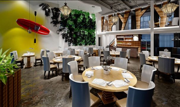 3D rendern Cafe Restaurant - Foto, Bild