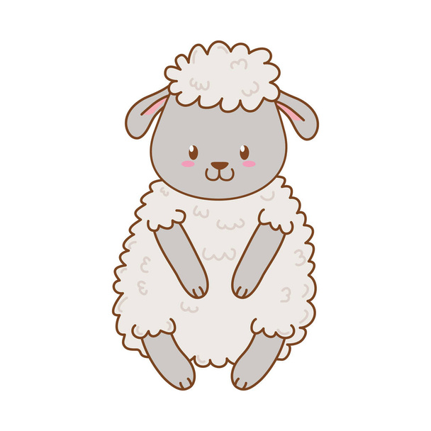 lindo ovejas bosque carácter vector ilustración diseño
 - Vector, Imagen