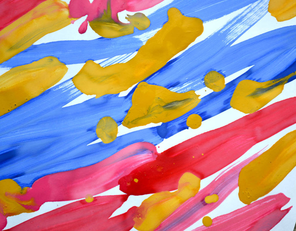 Абстрактная кисть полоски синий, розовый, желтый
 - Фото, изображение