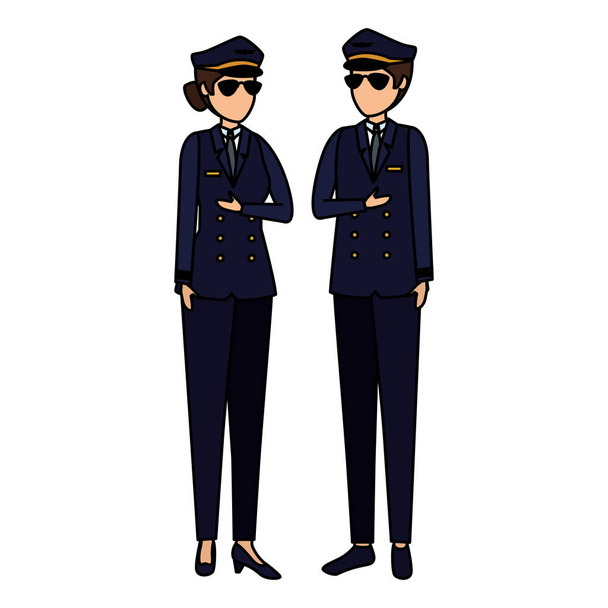 letecký pilot dvojice avatarů - Vektor, obrázek