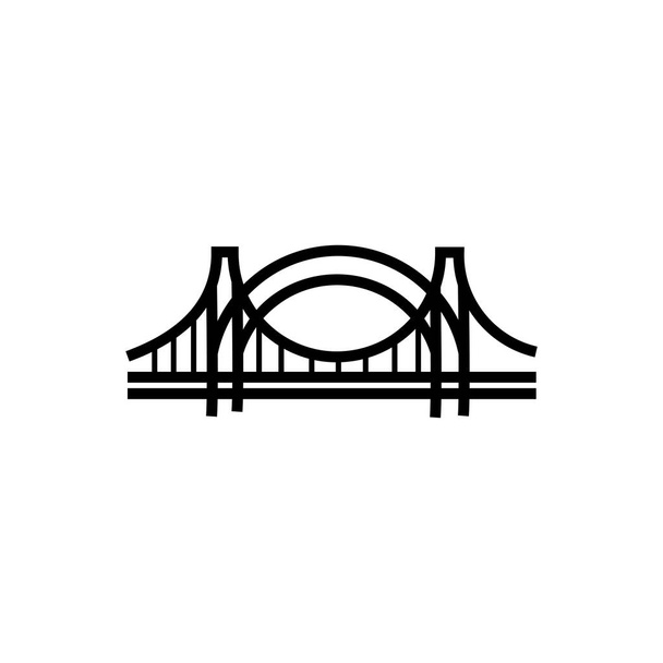 橋ロゴ デザイン エンブレム テンプレートです。街のランドマークのアイコン ベクトル図の構築 - ベクター画像