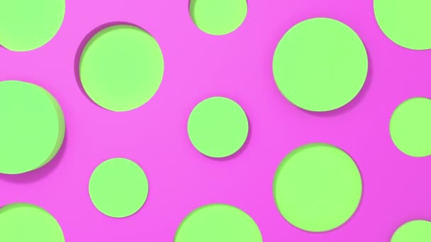 Zelený kruh 3D tvary geometrická animace na fialovém pozadí. cyklus 4k vykreslení záběru. - Záběry, video