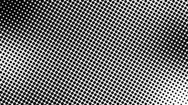 Halve toon van veel stippen, computer gegenereerde abstracte achtergrond, 3D render achtergrond met optische illusie-effect - Video