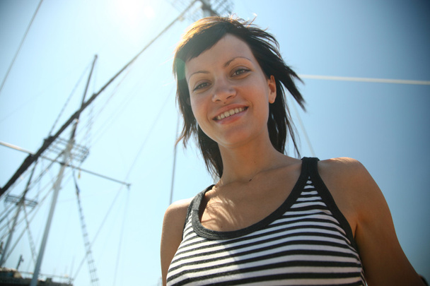 Pretty woman on the ship - Photo, image