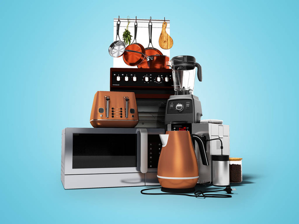 concept group kitchen electrical appliances microwave coffee mac - Φωτογραφία, εικόνα
