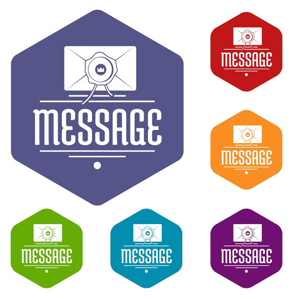 Message icons vector hexahedron - Vector, Image