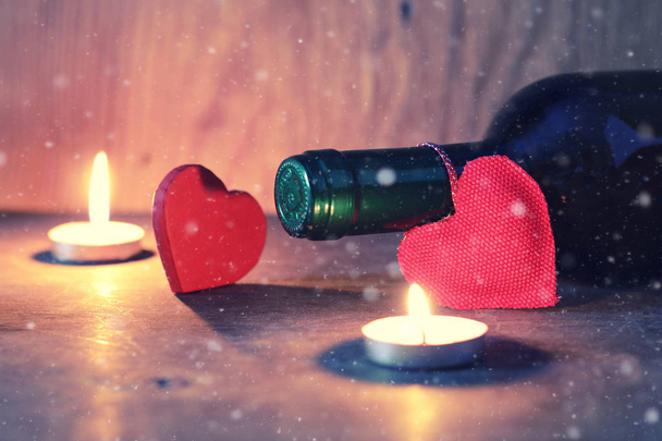 Wina świeca serce valentine - Zdjęcie, obraz