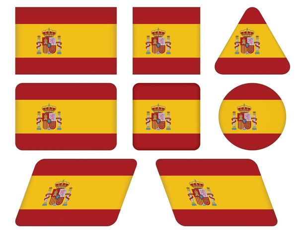 Buttons with flag of Spain - Vetor, Imagem