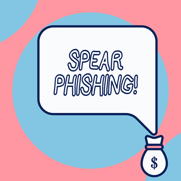 Parola di scrittura testo Spear Phishing. Business concept per l'invio di email false per estrarre dati finanziari dall'utente
. - Foto, immagini
