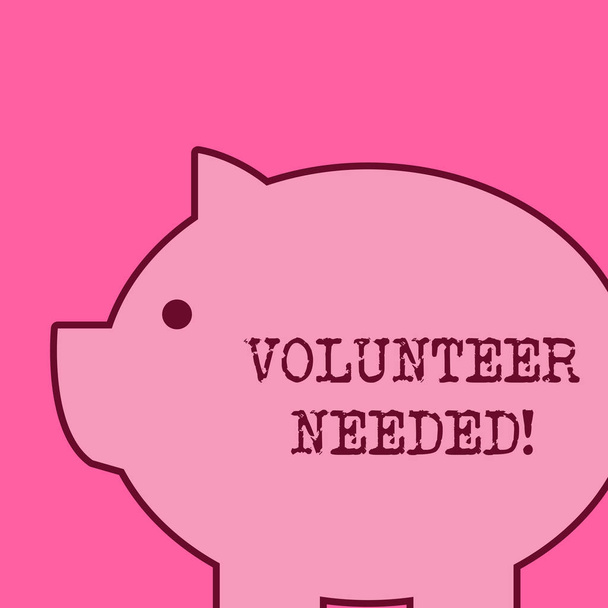Znak tekstowy przedstawiający wolontariusz potrzebny. Koncepcyjny Fotografia potrzebować praca pod kątem organizacja rezygnować trwający zapłacony. - Zdjęcie, obraz