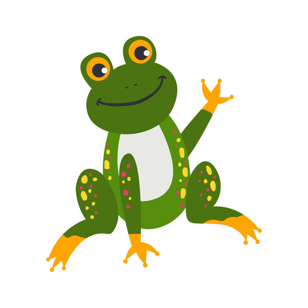 Vector cute African animal. Frog. Funny character for kids. - Vektor, Bild