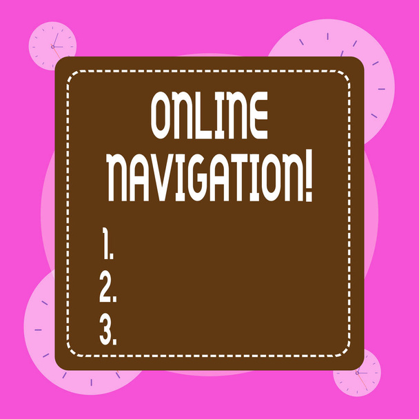 Çevrimiçi Navigasyonu gösteren kavramsal el yazısı. Web 'de bilgi kaynaklarından oluşan bir ağ üzerinde gezinen iş fotoğrafı. - Fotoğraf, Görsel