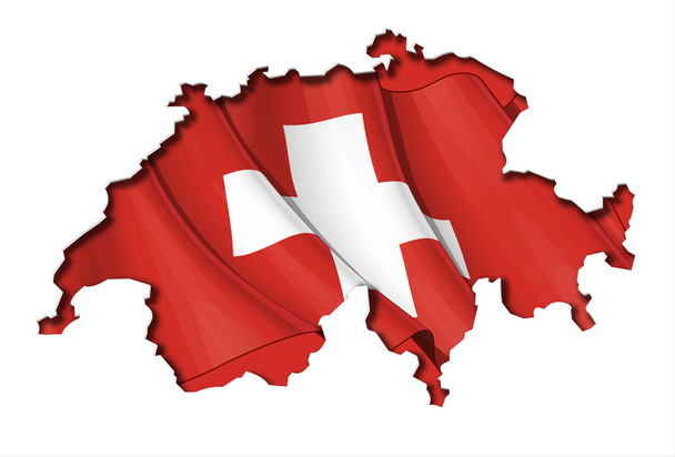 Mapa-Bandeira da Suíça
 - Vetor, Imagem