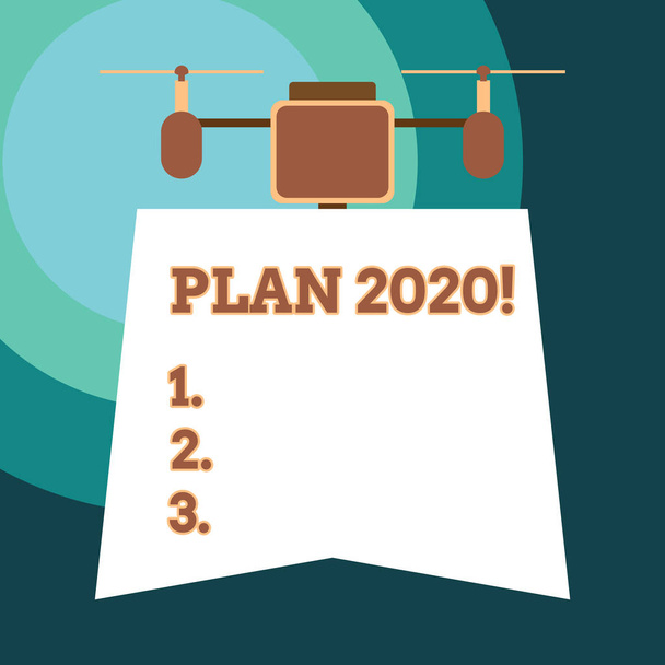 Kézírás szöveg tervez 2020. Koncepció, mely részletes javaslatot tesz a következő év megvalósítására vagy elérésére. - Fotó, kép