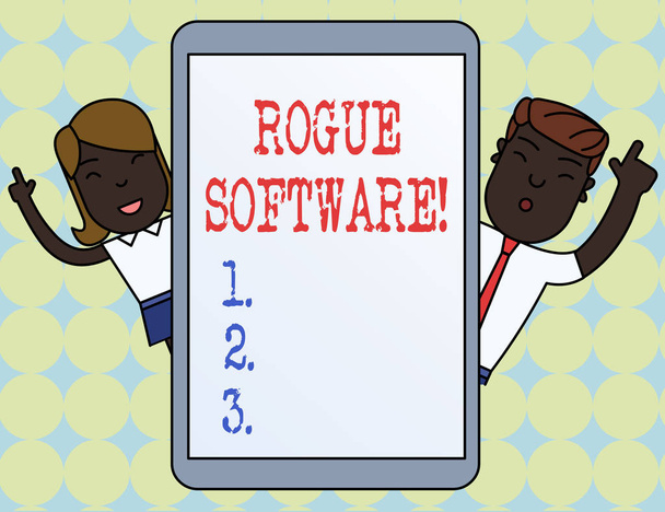 Γραπτό σημείωμα που δείχνει λογισμικό Rogue. Επιχειρηματική φωτογραφία που παρουσιάζει το είδος του κακόβουλου λογισμικού που θέτει ως antimalware λογισμικό. - Φωτογραφία, εικόνα
