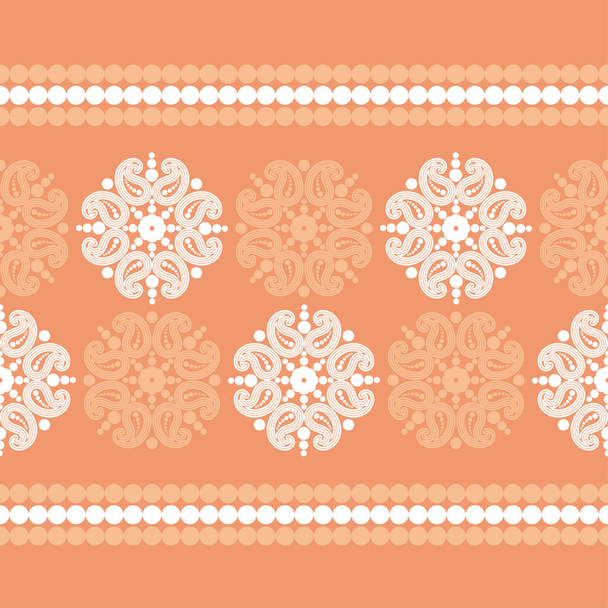 Paisley ornament. Polka dot. Ethnic boho seamless pattern. Ikat. Traditional ornament. Folk motif. Can be used for wallpaper, textile, invitation card, wrapping, web page background. - Vettoriali, immagini