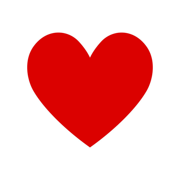 Εικονίδιο κόκκινης καρδιάς σε λευκό φόντο-απεικόνιση - Διάνυσμα, εικόνα