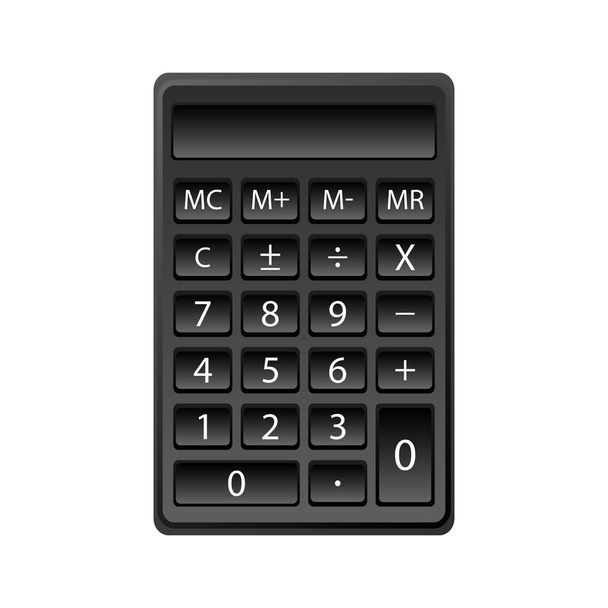 Černá kalkulačka na bílém obrázku - Vektor, obrázek