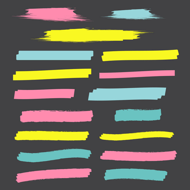 Lignes de marqueurs en surbrillance jaune. Mettre en surbrillance les touches vectorielles. Marke
 - Vecteur, image