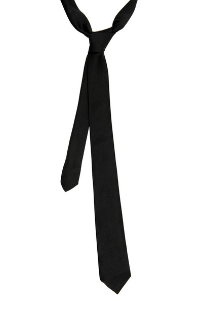 Fehér alapon izolált fekete nyakkendő - Fotó, kép