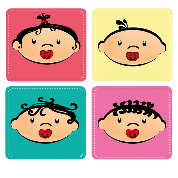 rostos de bebé
 - Vetor, Imagem