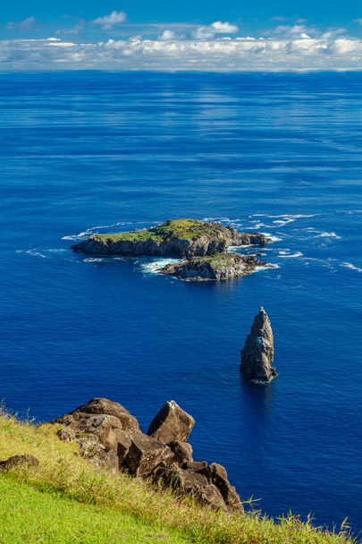 Tangata matu islets in Rapa Nui, top view - Photo, Image