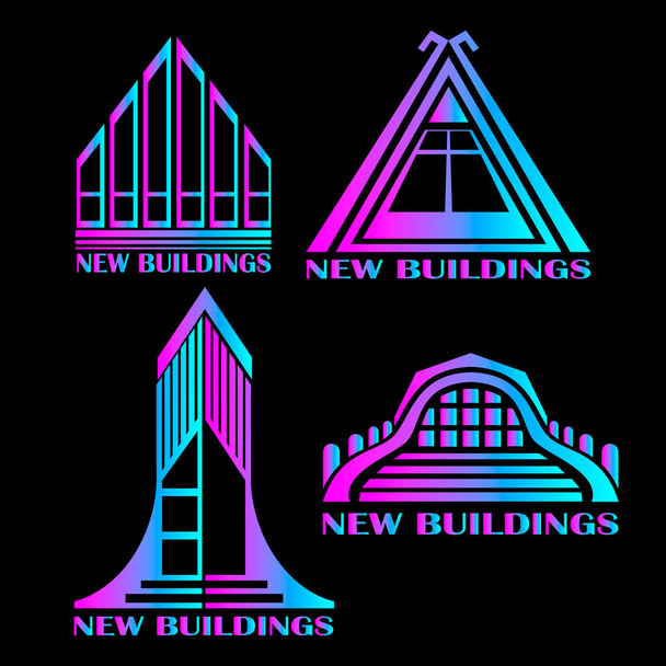 Logotipo. Variantes de logotipos para empresas de construção. Gráficos vetoriais
 - Vetor, Imagem