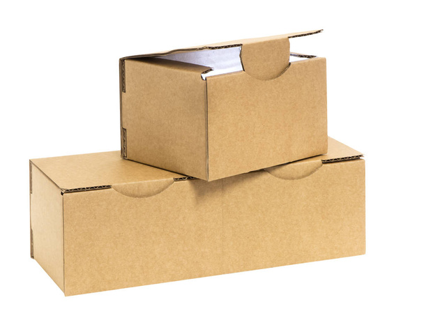 three stacked boxes with light in side - Foto, Imagen