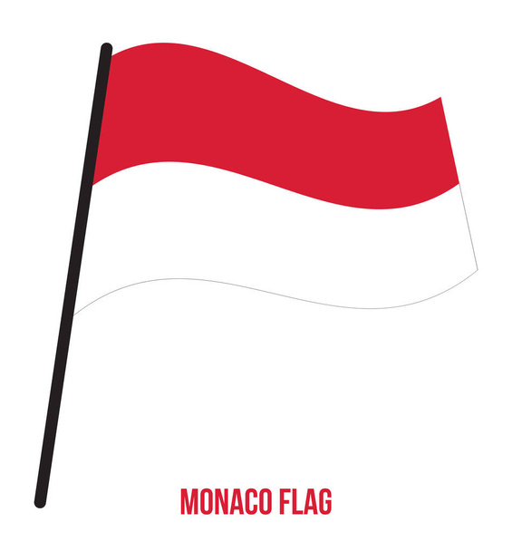 Векторная иллюстрация флага Монако на белом фоне. Государственный флаг Монако
. - Вектор,изображение