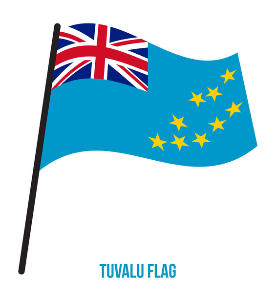 Векторная иллюстрация флага Тувалу на белом фоне. Тувалу - национальный флаг
. - Вектор,изображение