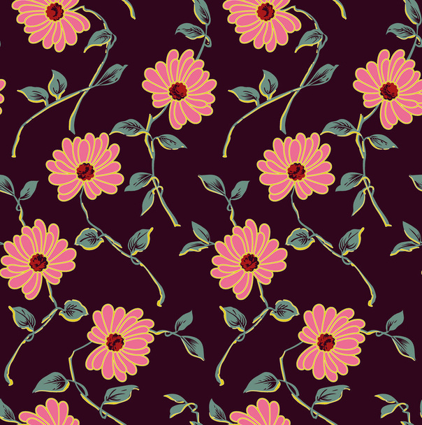 seamless classical flower pattern with marun background - Foto, Bild