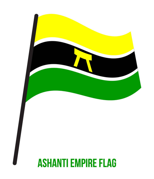 "Ashanti Empire Flag Waving Vector Illustration on White Background". Исторический флаг
 - Вектор,изображение
