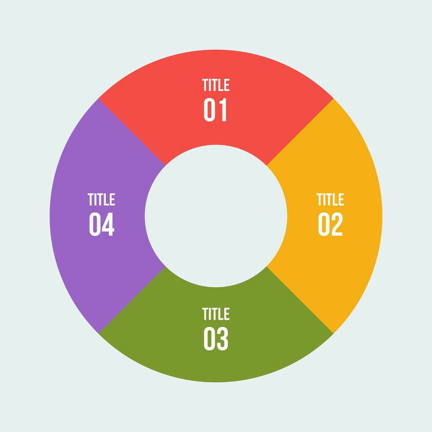 4 passos gráfico de pizza, infográfico de círculo ou diagrama circular
 - Vetor, Imagem