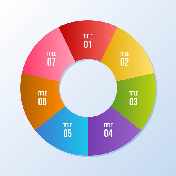 7 steps Circle chart, Circle infographic or Circular diagram - Vetor, Imagem