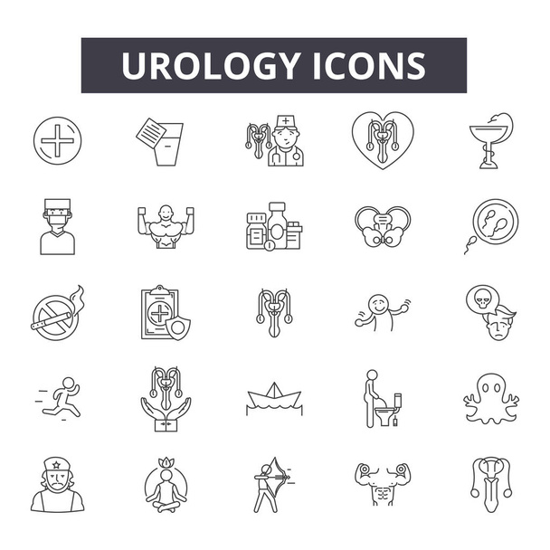 Urology line icons, signs, vector set, linear concept, outline illustration - Vector, Image