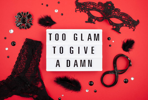 Lightbox with phrase Too glam to give a damn - Фото, изображение