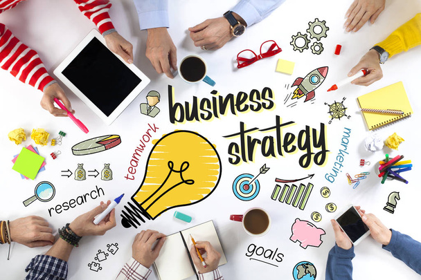 Group of Business People with Business Strategy Concep - Zdjęcie, obraz