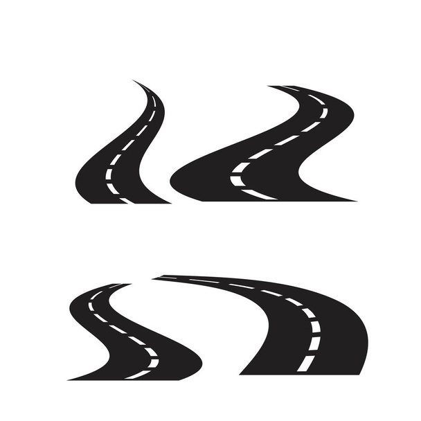 Nastavení ikon silnic, izolované na bílém pozadí, - Vektor, obrázek