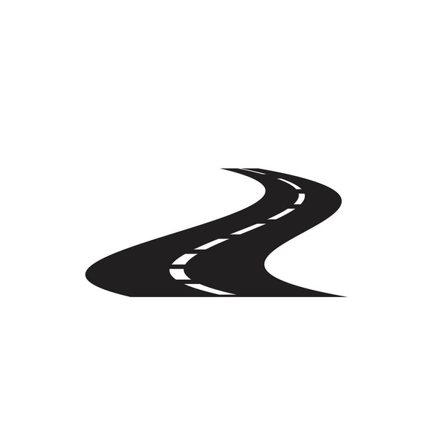Road fekete ikon fehér háttér - Vektor, kép