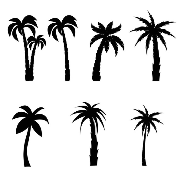 Černé siluety palmových stromů - Vektor, obrázek