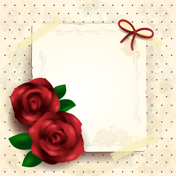 romantické pozadí s růží - Vektor, obrázek