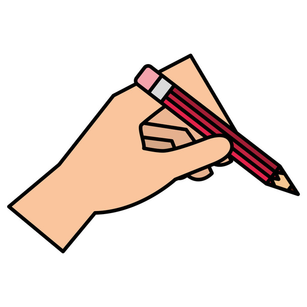 χέρι που γράφει με μολύβι γραφίτη - Διάνυσμα, εικόνα