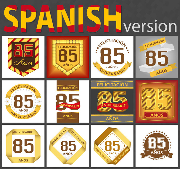 Spaanse set van nummer 85 templates - Vector, afbeelding