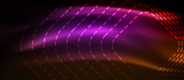 Neon quadratische Formen Linien auf glühendem Licht Hintergrund - Vektor, Bild