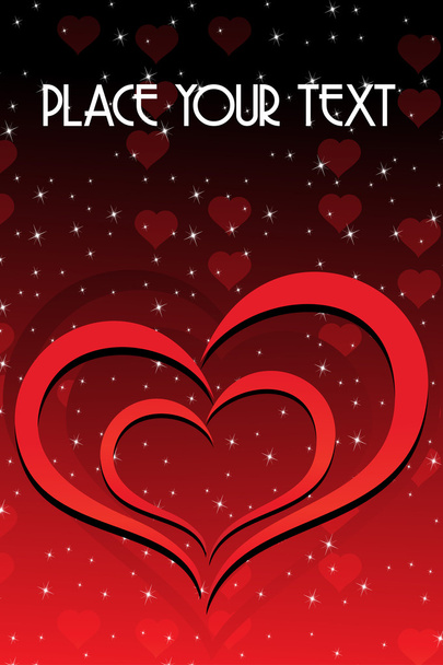 Background with romantic heart - Vector, afbeelding