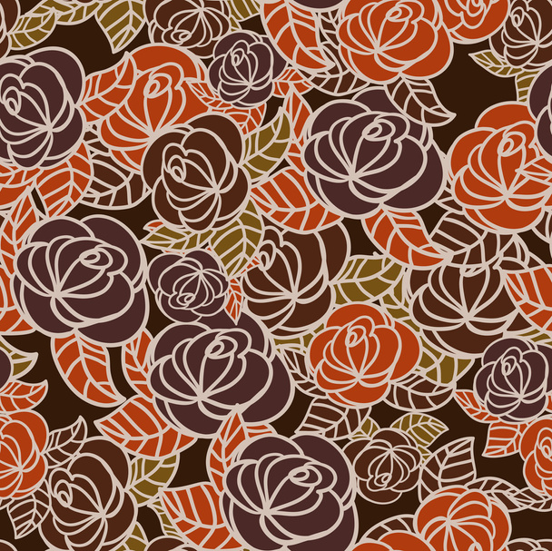 Patrón floral sin costura vectorial con rosas abstractas
 - Vector, Imagen