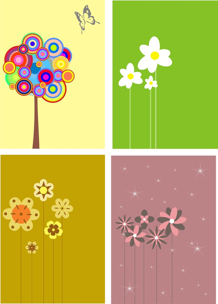Floral backgrounds - ベクター画像